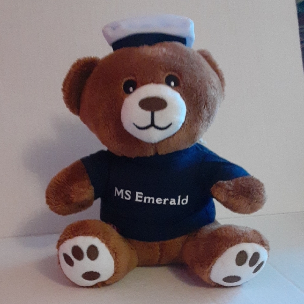 Bron MS Emerald Sailor Plush Teddy Bear - Brown and Blue - Picture 1 of 9